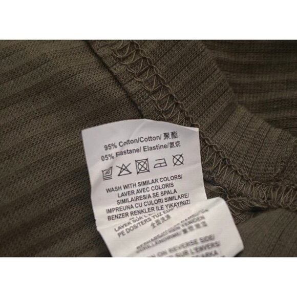 NWT MISSGUIDED Top Size 10 Khaki Green Ribbed Knit Crop Top Cross Lace Detail - Picture 8 of 8